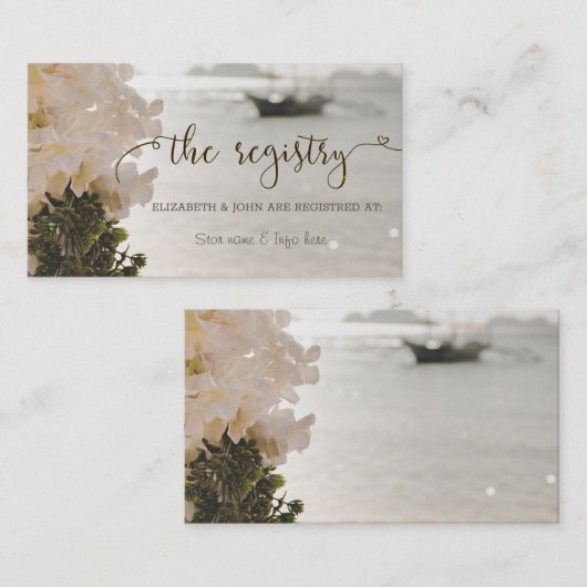 セーリングボートフラワーズビーチレジストリエンクロス エンクロージャーカード (正面/裏面)