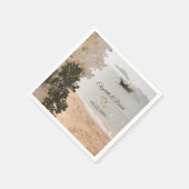 セーリングボートフラワーズビーチ結婚式 スタンダードカクテルナプキン (角)