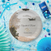 セーリングボートフラワーズビーチ結婚式 ペーパープレート (パーティー)