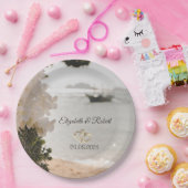 セーリングボートフラワーズビーチ結婚式 ペーパープレート (パーティー)