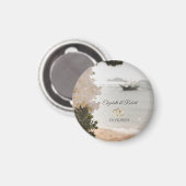 セーリングボートフラワーズビーチ結婚式 マグネット (正面/裏面)