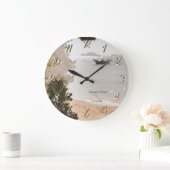 セーリングボートフラワーズビーチ ラージ壁時計 (ホーム)