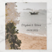 セーリングボートフラワーズビーチ ワインラベル (シングルラベル)