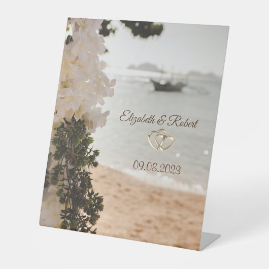 セーリングボートフラワーズビーチ 台座サイン (正面)