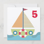 セーリングボートボーイズナンバースデーパーティー招待状 招待状 (正面)