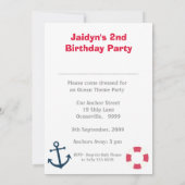 セーリングボートボーイズ誕生日パーティフォト招待状 招待状 (裏面)