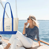 セーリングボートライフリングや輪モノグラムのコントラストトリム トートバッグ