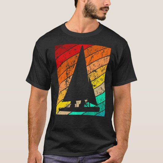 セーリングボートヴィンテージレトロ Tシャツ (正面)