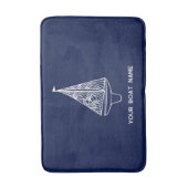 セーリングボート名航海のネイビーブルー バスマット (正面縦)