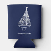 セーリングボート名航海のネイビーブルー 缶クーラー (裏面)