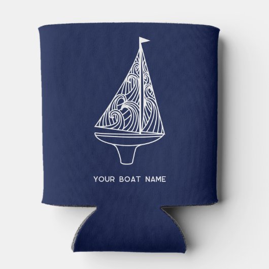 セーリングボート名航海のネイビーブルー 缶クーラー (裏面)