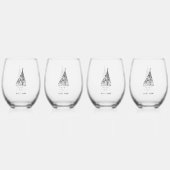 セーリングボート名 ステムなしワイングラス (正面)