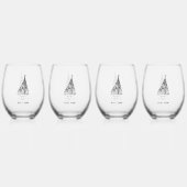 セーリングボート名 ステムなしワイングラス (裏面)