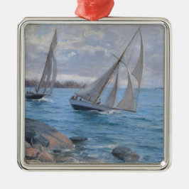 セーリングボート川 メタルオーナメント