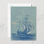 セーリングボート旅行はがき ポストカード (正面/裏面)