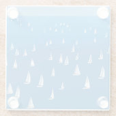 セーリングボート深いブルーシー – レガッタセーリングボート ガラスコースター (裏面)