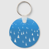 セーリングボート深いブルーシー – レガッタセーリングボート キーホルダー (裏面)