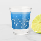 セーリングボート深いブルーシー – レガッタセーリングボート ショットグラス (正面)