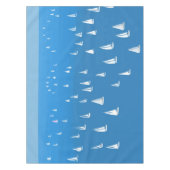 セーリングボート深いブルーシー – レガッタセーリングボート テーブルクロス (正面)