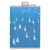 セーリングボート深いブルーシー – レガッタセーリングボート フラスク (裏面)