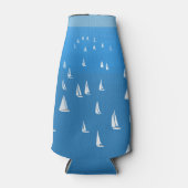 セーリングボート深いブルーシー – レガッタセーリングボート ボトルクーラー (正面)