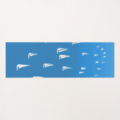 セーリングボート深いブルーシー – レガッタセーリングボート ヨガマット (裏面(横))