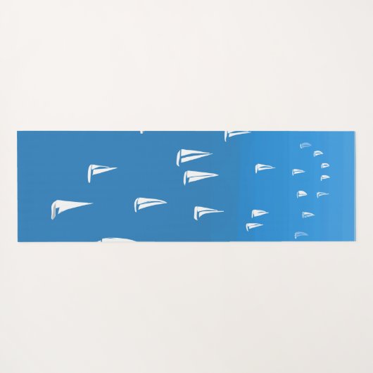 セーリングボート深いブルーシー – レガッタセーリングボート ヨガマット (裏面(横))