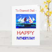 セーリングボート父の日のカード – 親愛パパ カード (黄色い花)