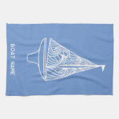 セーリングボート航海の名 キッチンタオル (横)