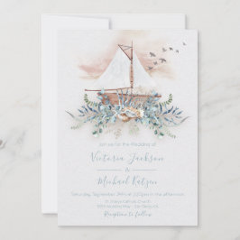 セーリングボート航海の結婚式招待状 招待状
