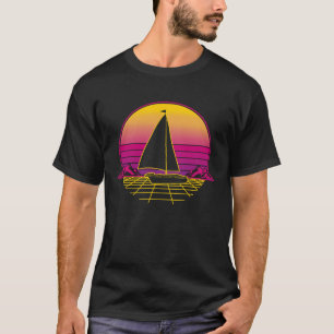 セーリングボート船乗りレトロヴィンテージサンセットギフト Tシャツ