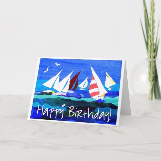 セーリングボート誕生日カード カード (正面)