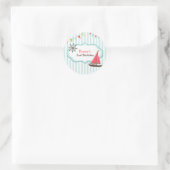 セーリングボート誕生日パーティーのシール ラウンドシール (バッグ)