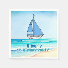 セーリングボート誕生日パーティー スタンダードカクテルナプキン