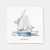 セーリングボート赤ちゃんシャワー スタンダードカクテルナプキン (正面)