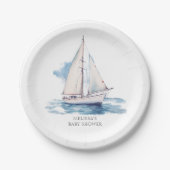 セーリングボート赤ちゃんシャワー ペーパープレート (正面)