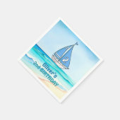 セーリングボート2nd誕生日パーティー スタンダードカクテルナプキン (角)