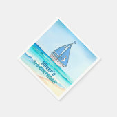 セーリングボート3rd誕生日パーティー スタンダードカクテルナプキン (角)