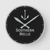 セーリングボート、キャビン巡洋艦、またはヨット名 ラウンド壁時計 (正面)