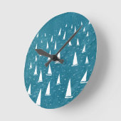 セーリングボート ラウンド壁時計 (傾斜)