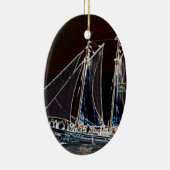 セーリングボート – 抽象芸術写真 セラミックオーナメント (右)