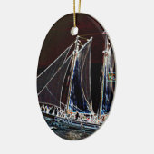 セーリングボート – 抽象芸術写真 セラミックオーナメント (左)