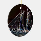 セーリングボート – 抽象芸術写真 セラミックオーナメント (右)