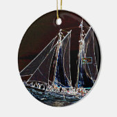 セーリングボート – 抽象芸術写真 セラミックオーナメント (左)