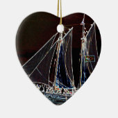 セーリングボート – 抽象芸術写真 セラミックオーナメント (右)