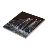 セーリングボート – 抽象芸術写真 タイル (側面)