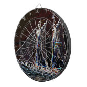 セーリングボート – 抽象芸術写真 ダーツボード (正面右)