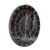 セーリングボート – 抽象芸術写真 ダーツボード (正面左)