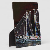 セーリングボート – 抽象芸術写真 フォトプラーク (側面)