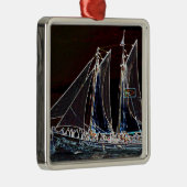 セーリングボート – 抽象芸術写真 メタルオーナメント (右)